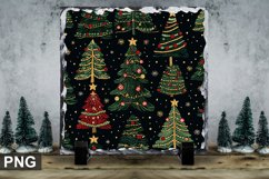 Christmas Tree Square Sublimation Slate Design Product Image 1