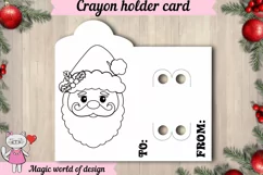 Christmas santa Coloring Card svg, Crayon holder Card svg Product Image 3