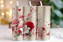 Flowers Valentine's Day Tumbler Wrap Sublimation Product Image 1