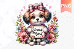 Blessed mama Sublimation - Mother&#039;s Day Clipart PNG Product Image 1