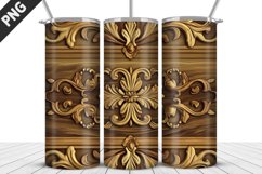 Wood Carving Tumbler Wrap | Sublimation Design | Tumbler PNG Product Image 1