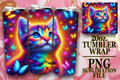 Cheerful escapes 20oz tumbler wrap, Cat Product Image 1