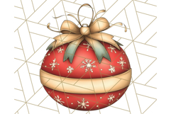 Vintage Christmas Ornaments and Presents PNG Holiday Clipart Product Image 4