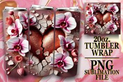 RADIANT DAYS 20oz TUMBLER WRAP, 3D Heart Product Image 1