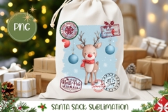 Christmas Balls Santa Sack Design, Christmas Deer PNG Product Image 1