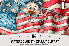 Watercolor 4th Of July Clipart png Watercolor png Product Image 1