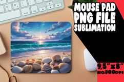 Colorful Raccoon &amp; Bloom Mouse Pad Sublimation PNG Product Image 1