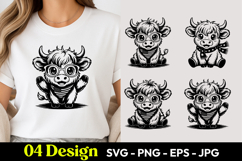 Funny Cow Cartoon SVG PNG Product Image 1