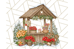 Cozy Christmas Market Stall Clipart PNG, Holiday Art Png Product Image 4