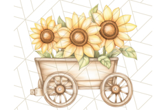 Rustic Sunflower Clipart, Soft Country Farmhouse Florals Png Product Image 4