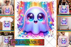 Unique Tote Bag Art Magic PNG, 3D Cute Ghost Product Image 1
