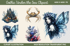 Gothic Under the Sea Clipart PNG Product Image 1