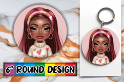 Playful Ornaments Circle Sublimation, Afro Girl Product Image 1