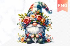 Floral Gnome Sublimation - Gnome Clipart Design Product Image 1