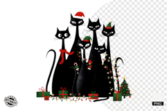 Whimsical Christmas Cats Clipart Product Image 1