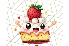 Strawberry Fruit PNG Clipart, Adorable Kawaii Characters Png Product Image 4