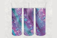 Cactus Purple Glitter Brush 20 oz sublimation design tumbler Product Image 1