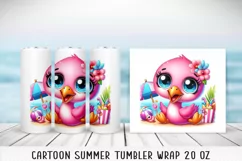 Summer cartoon Tumbler Wrap|PNG, 20 oz. Product Image 4