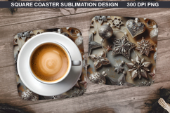 Christmas Coaster Sublimation, Christmas Coaster PNG Design Product Image 1