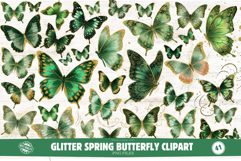 Glitter Spring Butterfly Clipart Product Image 1