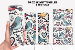 Valentine Skinny Tumbler 20oz Wrap Design, Valentine Tumbler Product Image 1
