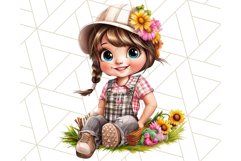 Kids Farm Clipart, Cute Farmer and Farm Animal PNG Product Image 2
