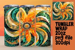 Glitter Mosaic Flower Tumbler Wrap Art 20oz Product Image 1