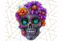 Bright Sugar Skull PNG Clipart, Halloween Colorful Skull Png Product Image 4