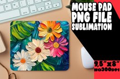 Sublimation Round Design with Painted Oil Flowers PNG Product Image 1