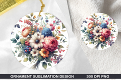 Flowers Stained Glass Ornament PNG, Digital Download File Product Image 1
