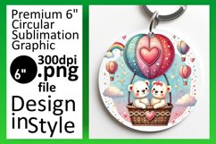 Creative Circle Design for Sublimation , Valentine Bear Product Image 1