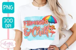 Summer PNG for Sublimation design, Flamingo & chill PNG Product Image 3