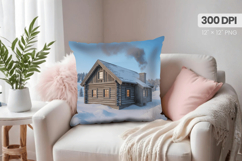 Winter Christmas Wonderland PNG Pillow, Winter Pillow Design Product Image 1