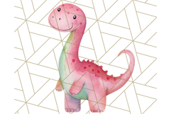 Watercolor Dinosaur and Rainbow PNG Clipart, Baby Nursery Product Image 4