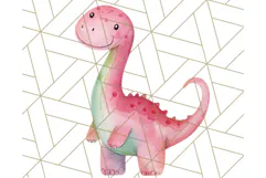 Watercolor Dinosaur and Rainbow PNG Clipart, Baby Nursery Product Image 4