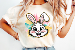 Bunny Easter Clipart, Happy Easter Sublimation PNG Product Image 4