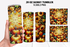 Pumpkins Skinny Tumbler 20oz Wrap Design, Halloween Tumbler Product Image 1