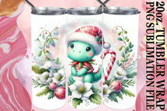Joyful Whispers 20oz tumbler wrap, Cute Dino Product Image 1