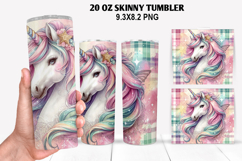 Unicorn Skinny Tumbler 20oz Wrap Design, Animal Tumbler Wrap Product Image 1