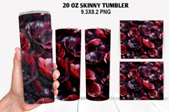 3D Flower Skinny Tumbler 20oz Wrap Design,Flowers Tumble PNG Product Image 1