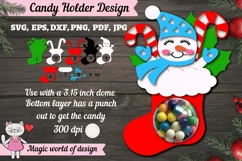Snowman in a Christmas sock candy dome svg, Layered Paper Product Image 1