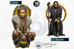 Viking Aesir &amp; Vanir Norse Gods Illustrations PNG Cliparts Product Image 10