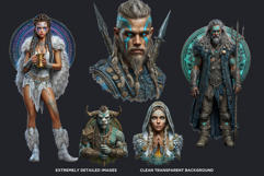 Viking Aesir &amp; Vanir Norse Gods Illustrations PNG Cliparts Product Image 3