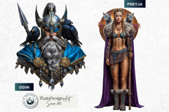 Viking Aesir &amp; Vanir Norse Gods Illustrations PNG Cliparts Product Image 4