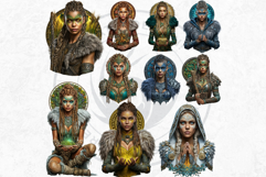 Viking Aesir &amp; Vanir Norse Gods Illustrations PNG Cliparts Product Image 5