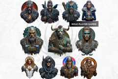 Viking Aesir &amp; Vanir Norse Gods Illustrations PNG Cliparts Product Image 7
