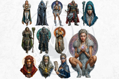 Viking Aesir &amp; Vanir Norse Gods Illustrations PNG Cliparts Product Image 9