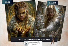Aesir &amp; Vanir Norse Gods Fantasy Digital Paper Illustrations Product Image 3