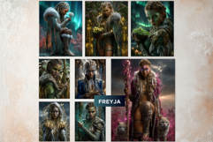 Aesir &amp; Vanir Norse Gods Fantasy Digital Paper Illustrations Product Image 6