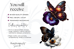Autumn Jewels Butterfly Clipart Bundle: Moody Floral PNGs Product Image 2